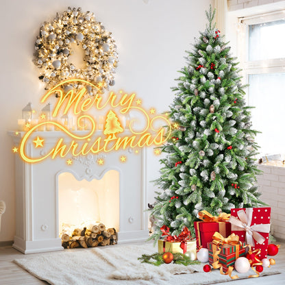 6ft Pre-Lit Artificial Christmas Tree with 380 Warm White LED Lights