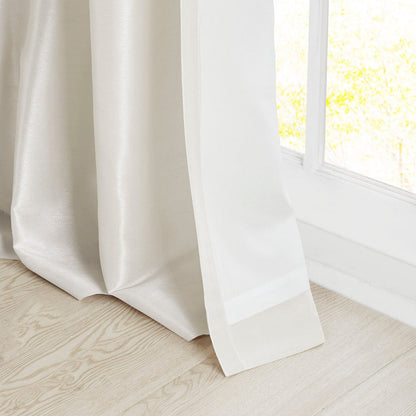 White Twist Tab Lined Window Curtain Panel with Privacy Lining - 50" x 84"