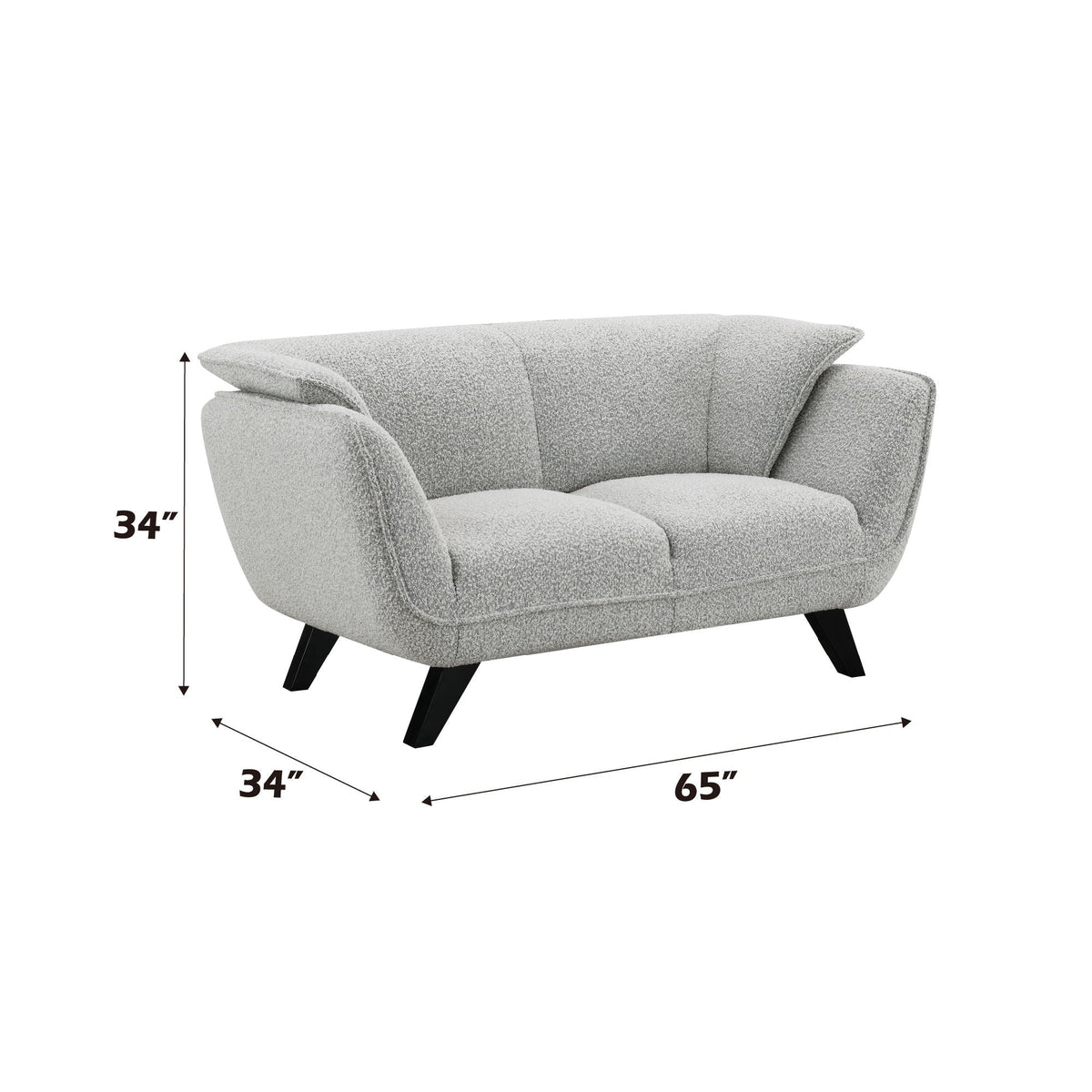 Nayeli Boucle Loveseat with Pocket Coil Seating - Gray or Dark Brown