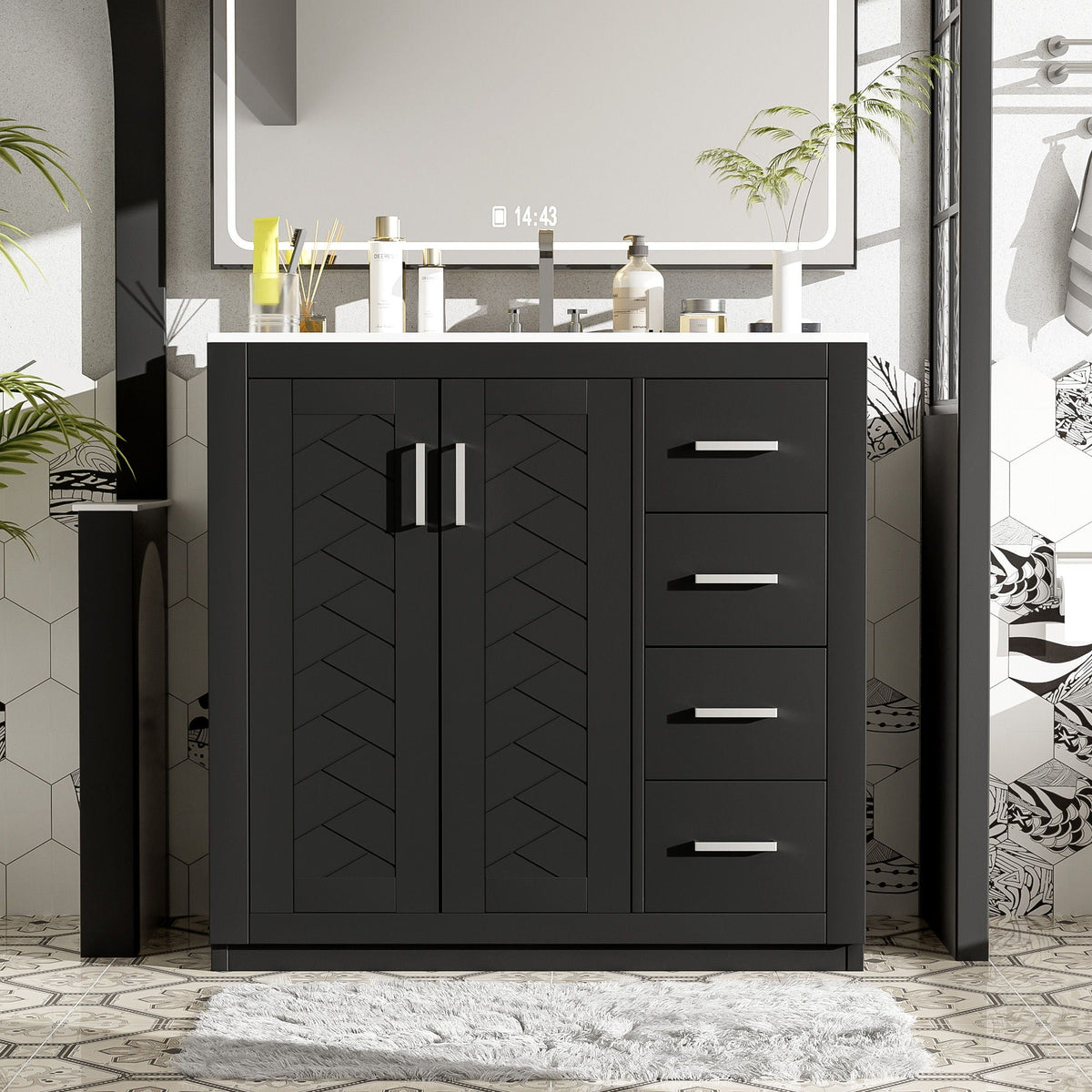 Bathroom Vanity With Sink Combo, Storage Cabinet, Freestanding Set
