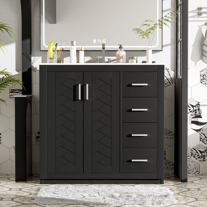 Bathroom Vanity With Sink Combo, Storage Cabinet, Freestanding Set
