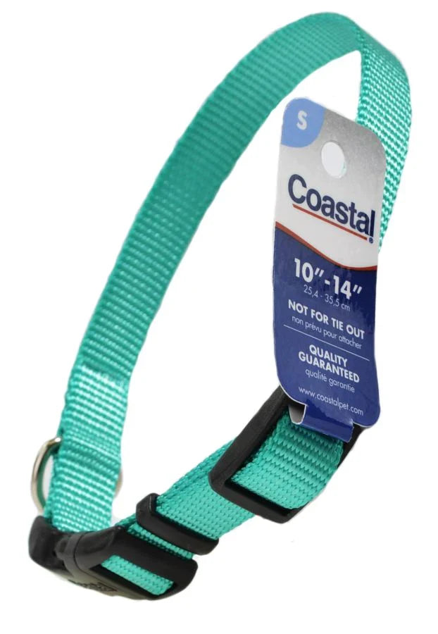 Coastal Pet Teal Nylon Tuff Dog Collar  10-14"L x 5/8"W