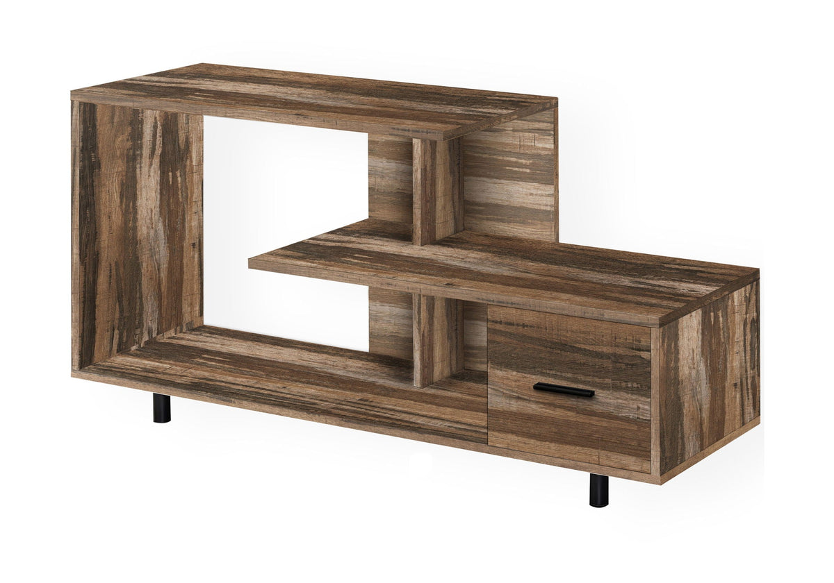 Contemporary TV Stand with Storage Drawer - Light Brown, Black, or White