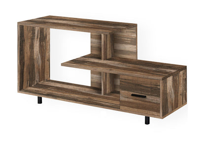 Contemporary TV Stand with Storage Drawer - Light Brown, Black, or White
