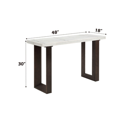 Edwyn Natural Marble Top End Table with Marble Top - White