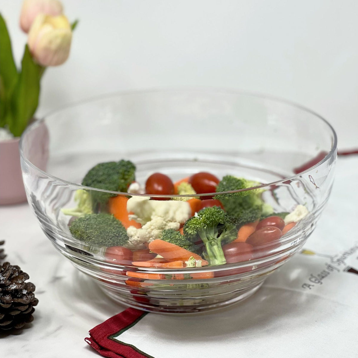 Swirl Acrylic Serving Bowls with Unbreakable Design - Light Blue or White