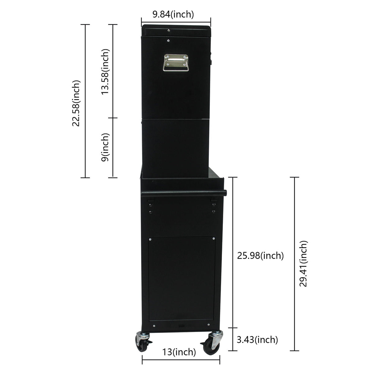 6 Drawer Lockable Tool Cabinet with Detachable Toolbox - Black, Red, or Blue