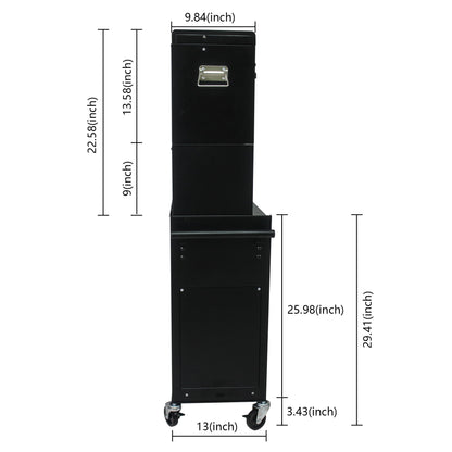 6 Drawer Lockable Tool Cabinet with Detachable Toolbox - Black, Red, or Blue