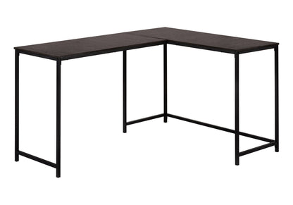 L-Shaped Corner Computer Desk with Marble Look - Light or Dark Brown