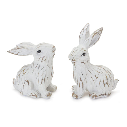 Carved bunny figurine (set of 6)