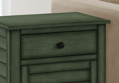 Accent Nightstand with Storage Drawer - Transitional Style - Black, Gray or Dark Green