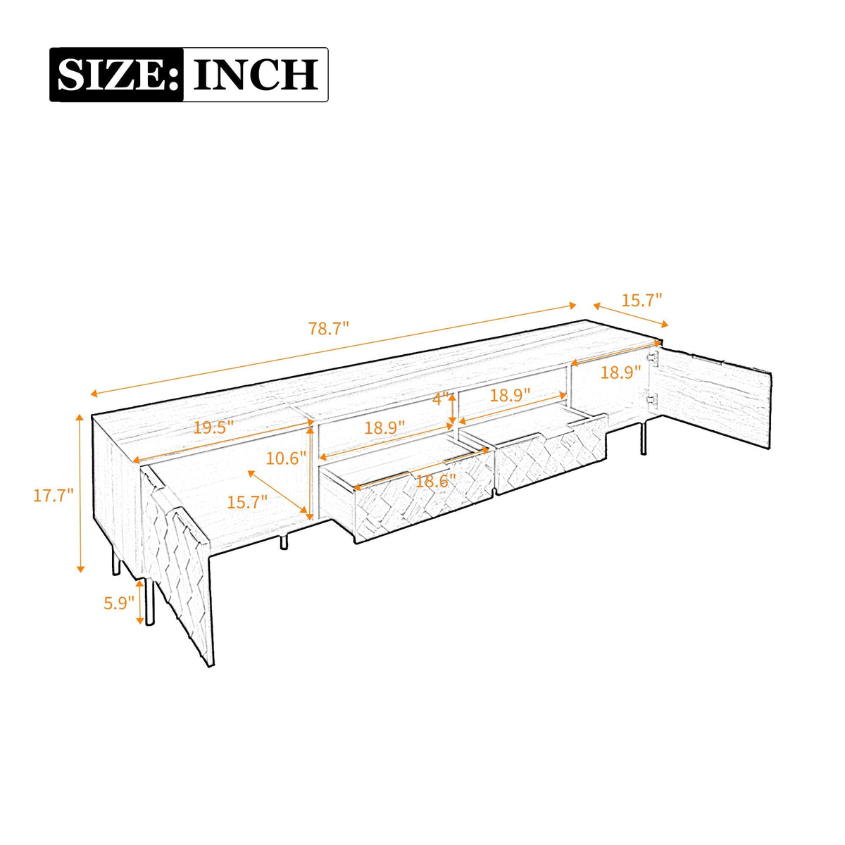 TV Stand for TVs Up to 85" with Closed Storage - Walnut