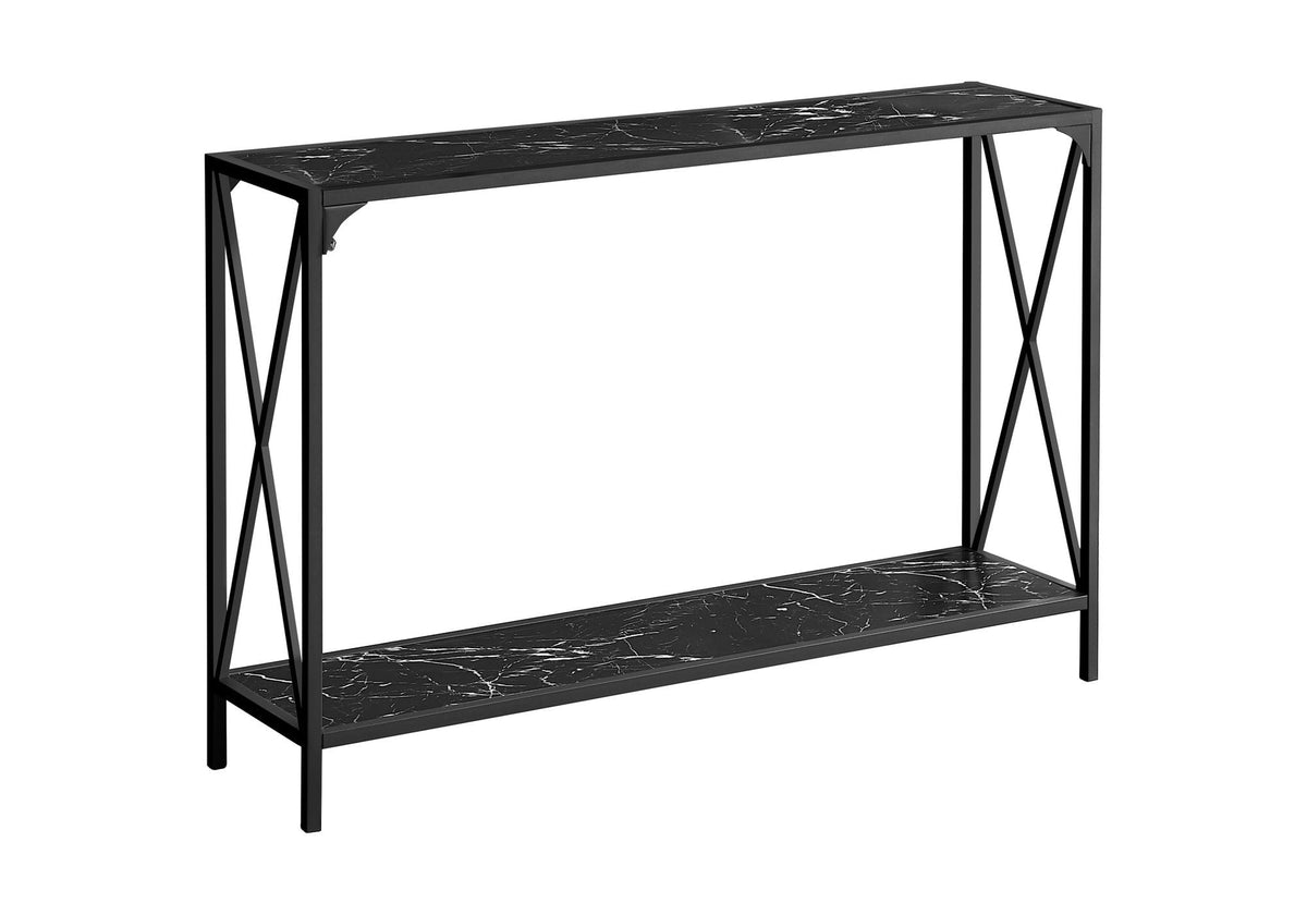 Accent Console Table with Two-Tier Design - Black