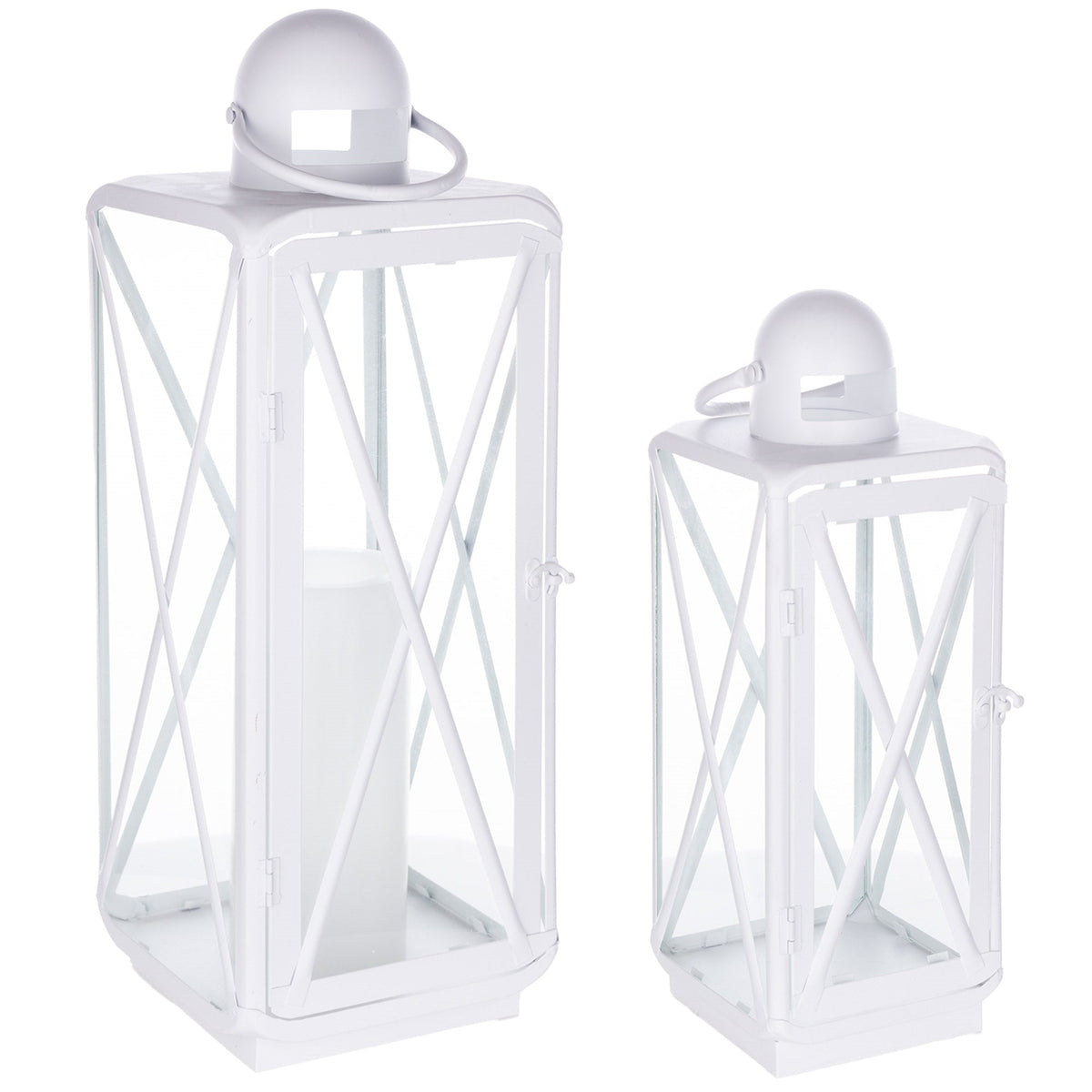 Curved metal lantern (set of 2)