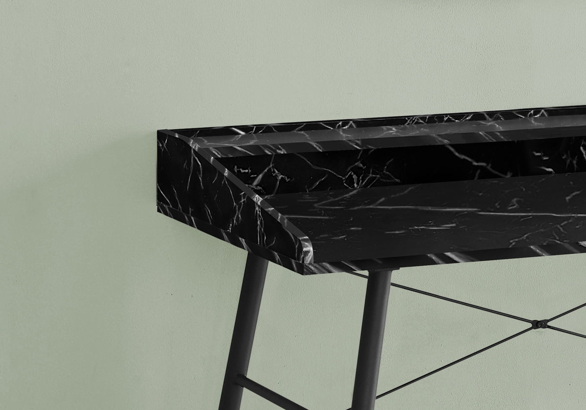 Contemporary Computer Desk with Storage Shelves - White, Black, or Gray