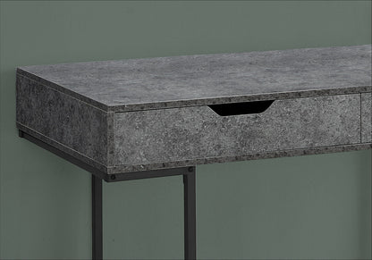 Contemporary Computer Desk with Storage Drawers - Stone-Look Finish