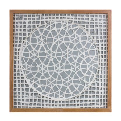 Framed Paper Mache Wall Art 19.5" SQ
