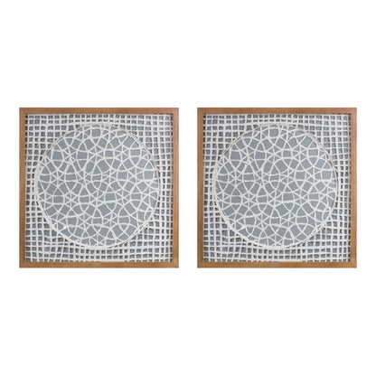 Framed Paper Mache Wall Art 19.5" SQ