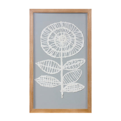 Framed Paper Mache Flower Wall Art (Set of 2)
