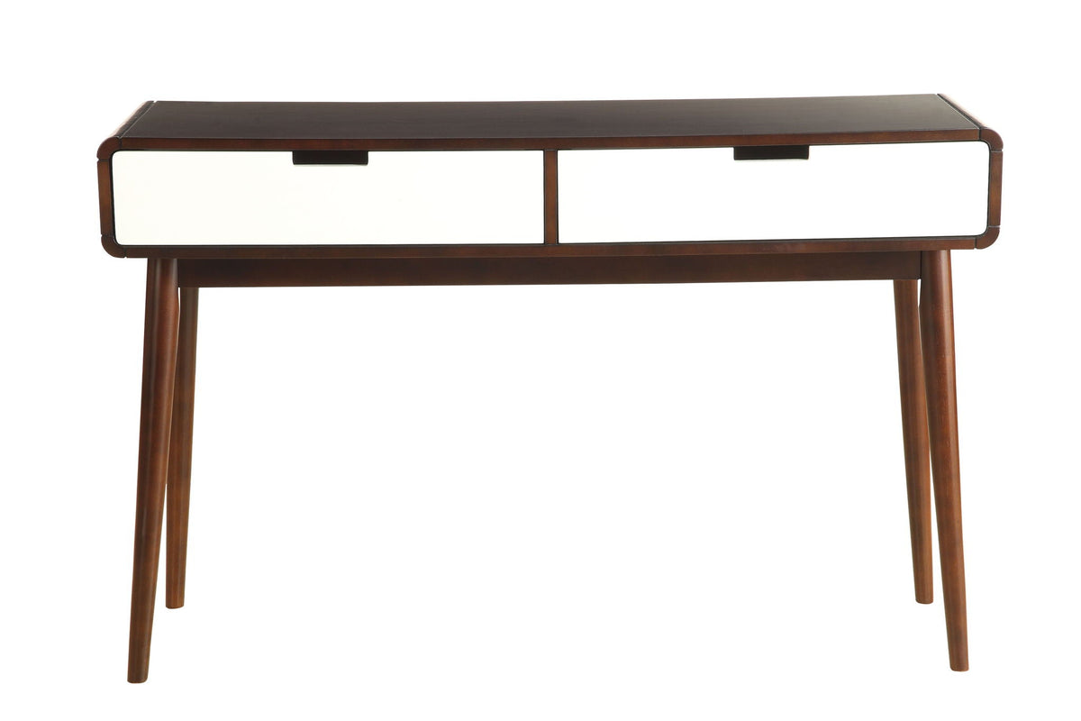 White Espresso Sofa Table with Storage Drawers - Christa