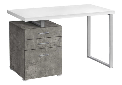 Computer Desk with Reversible Storage Drawers - Gray or Dark Gray