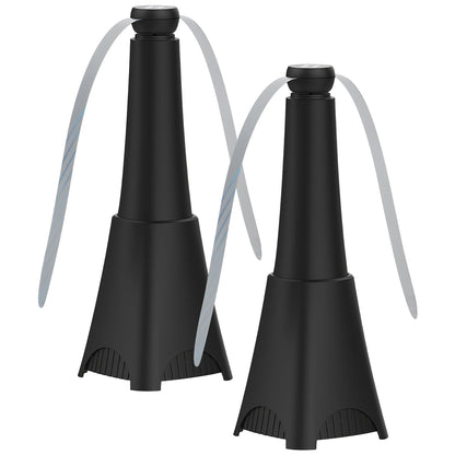 2 Pack Portable Reflective Fly Repellent Fan Rechargeable Battery Powered Table Food Fly Trap with Pattern Soft-Stop Blade Hanging Hook Indoor Outdoor