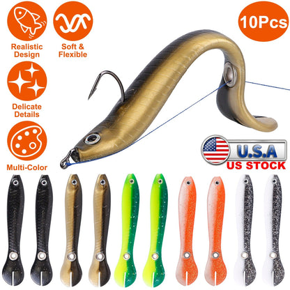 GBruno 10Pcs Soft Fishing Lures