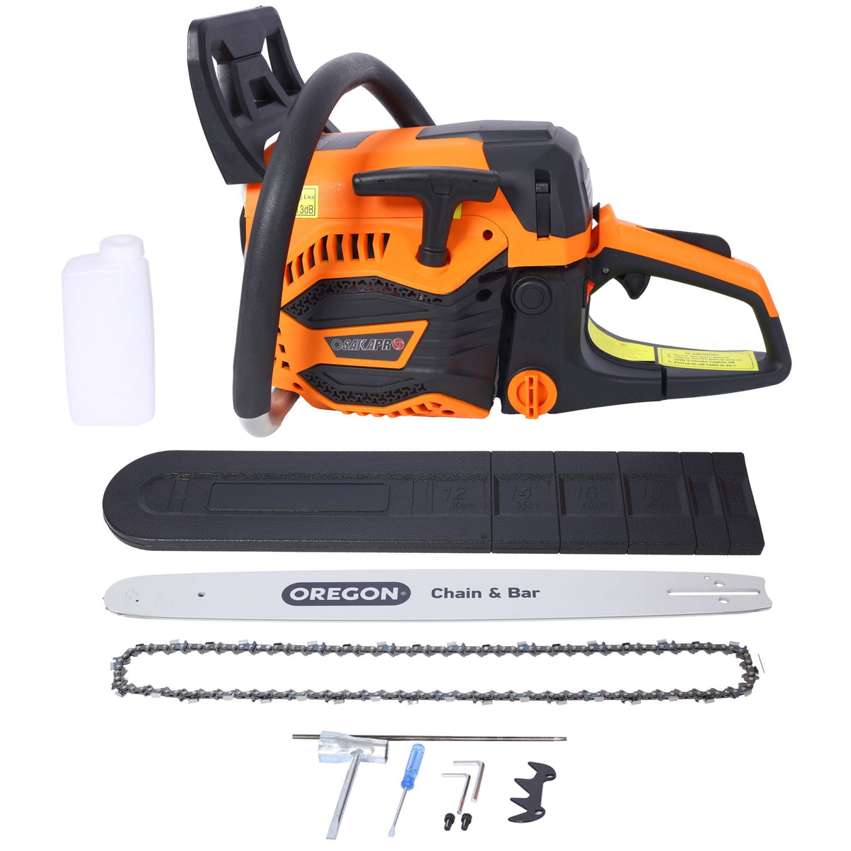 62Cc Gas Powered Chainsaw with 20" Oregon Chain & Bar - Orange