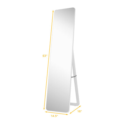 Full Length Frameless Wall Mountable Floor Mirror-White