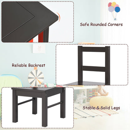 2-in-1 Kids Activity Table and 2 Chairs Set with Storage Building Block Table