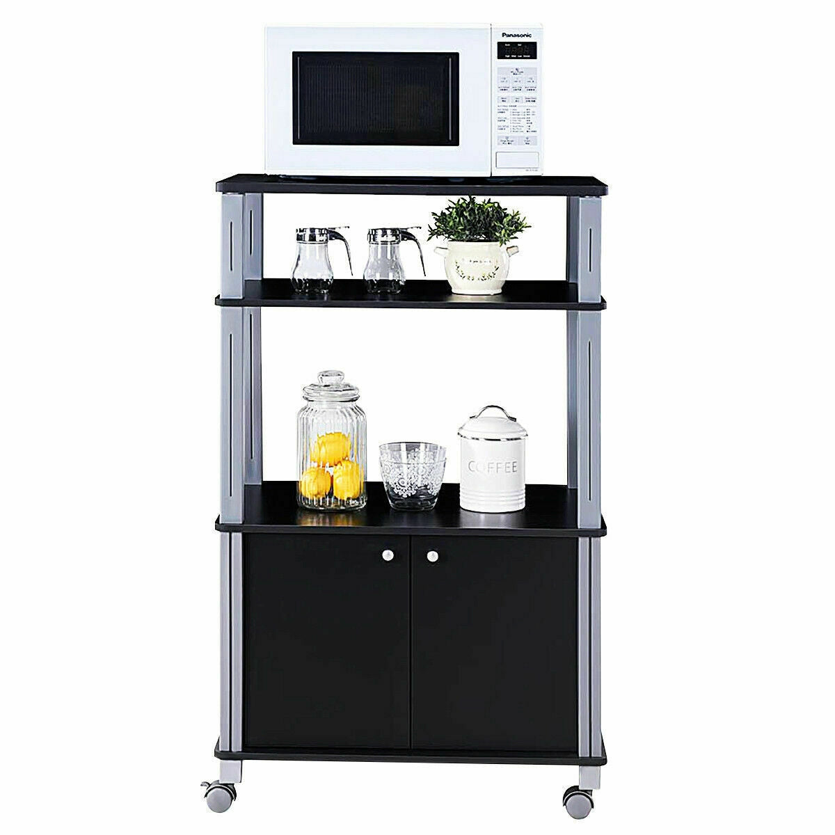 Microwave Rack Stand Rolling Storage Cart