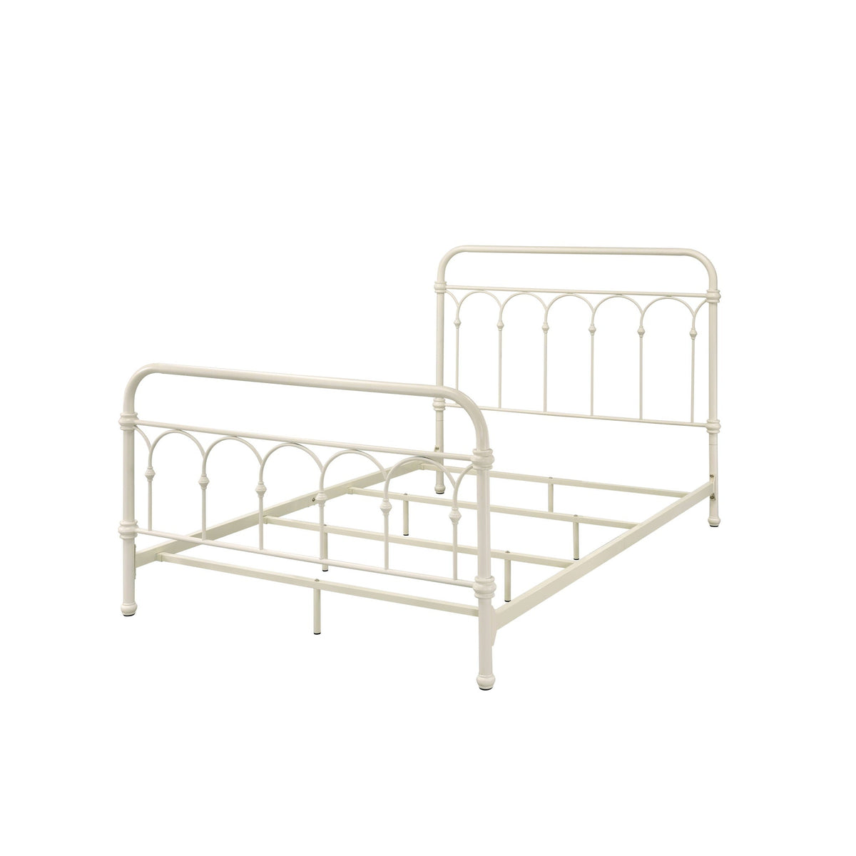 Citron Full Bed with Elegant Metal Panel Design - White