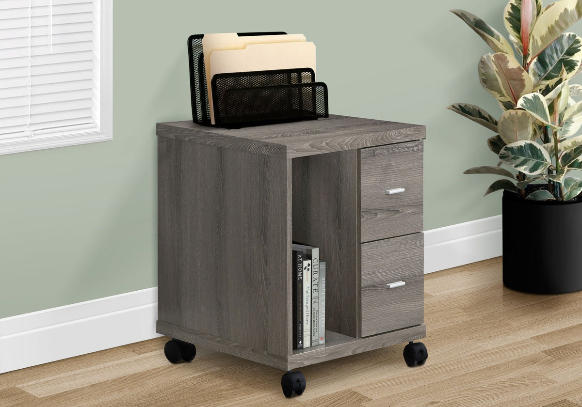 Office File Cabinet Rolling Printer Cart with Locking Casters - Dark Gray
