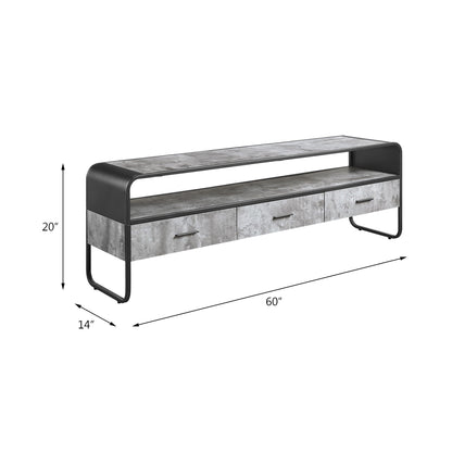 Black TV Stand with Storage Drawers - Raziela Collection