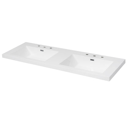 Vanity Top With Undermount Rectangular Double Sinks