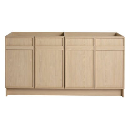 Modern Freestanding Bathroom Vanity with Soft Close Cabinet Doors - Light Brown