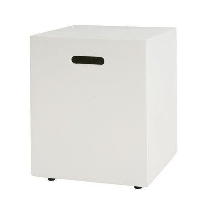 Modern Tank Holder Side Table with Smooth Concrete Surface - Dark Gray
