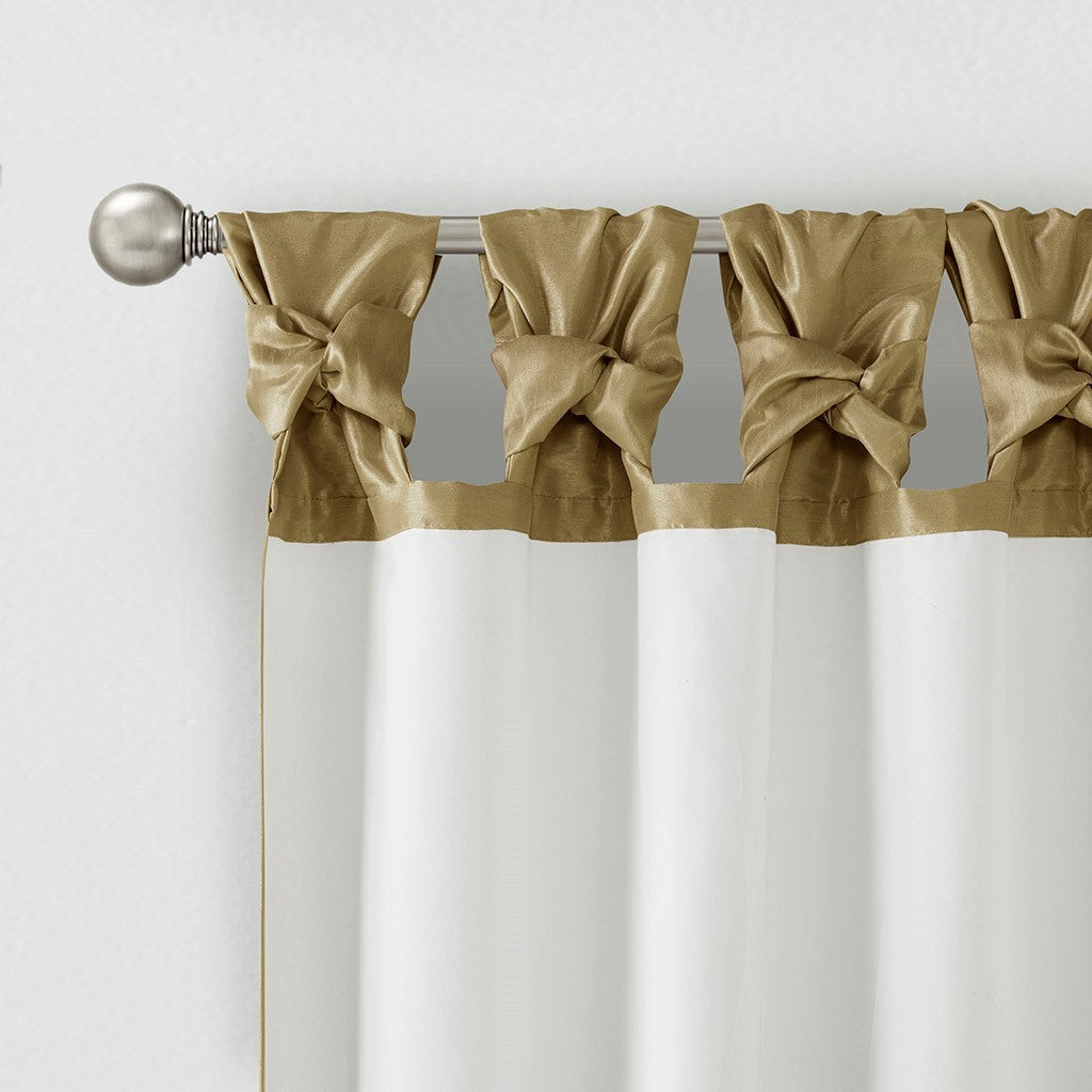 Twist Tab Lined Window Curtain Panel with DIY Twist Tabs - Bronze