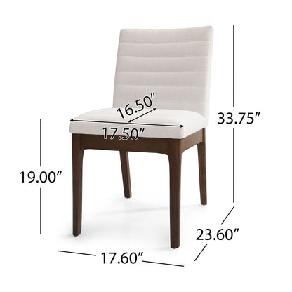 Upholstered Dining Chairs with Rubber Legs - Set of 2