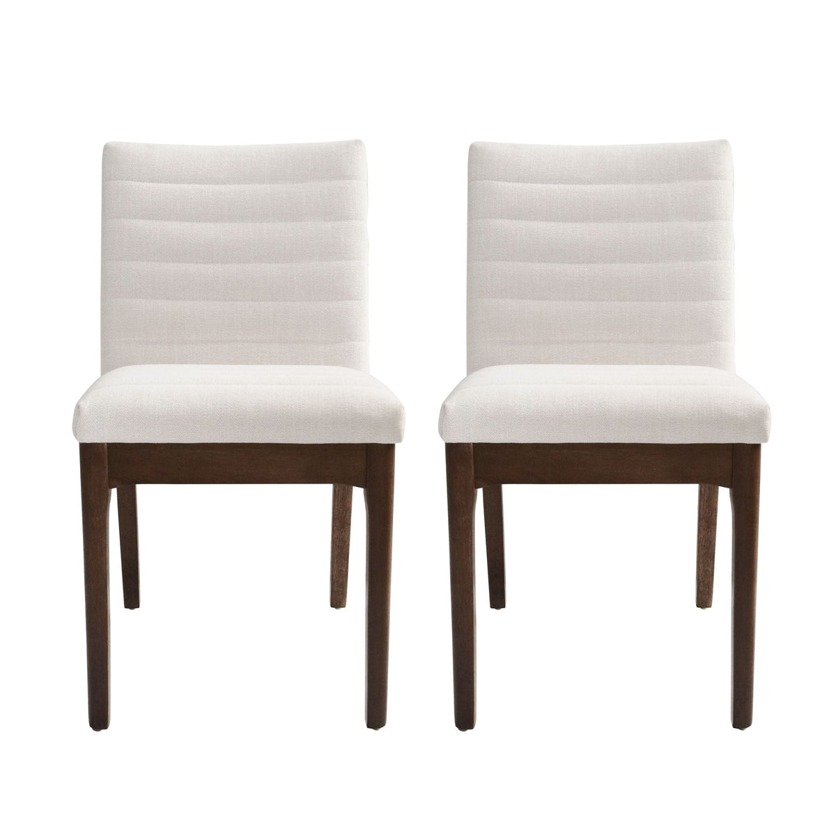 Upholstered Dining Chairs with Rubber Legs - Set of 2
