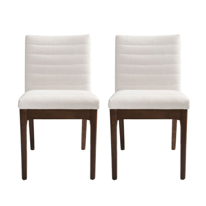 Upholstered Dining Chairs with Rubber Legs - Set of 2