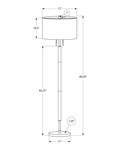 Floor Lamp Lighting with Dual Sockets - Black