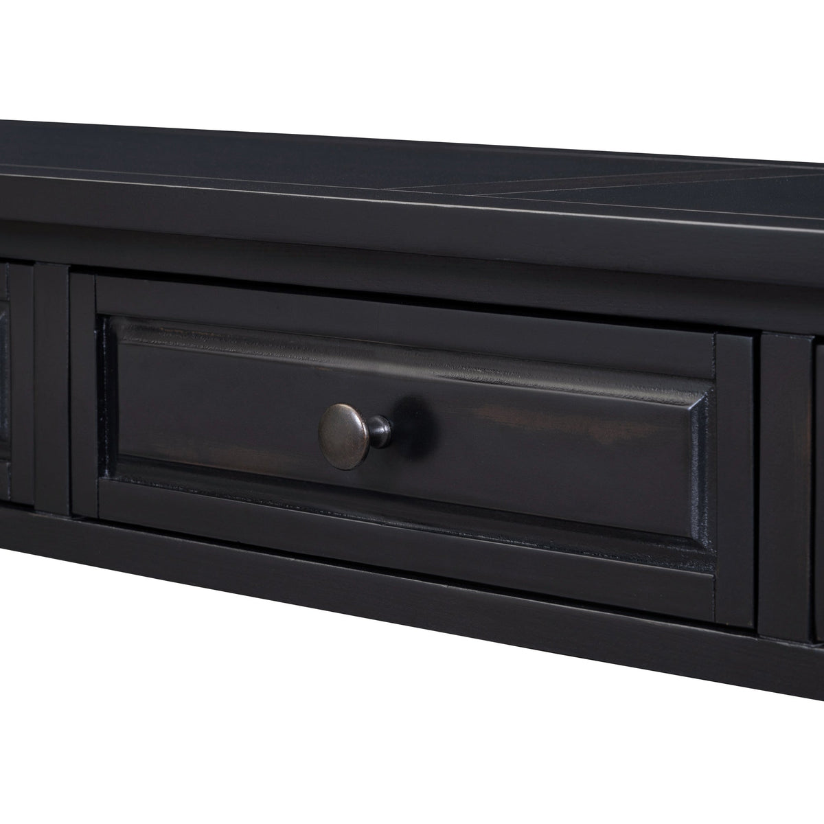 63" Console Table with Drawers and Shelf - Espresso