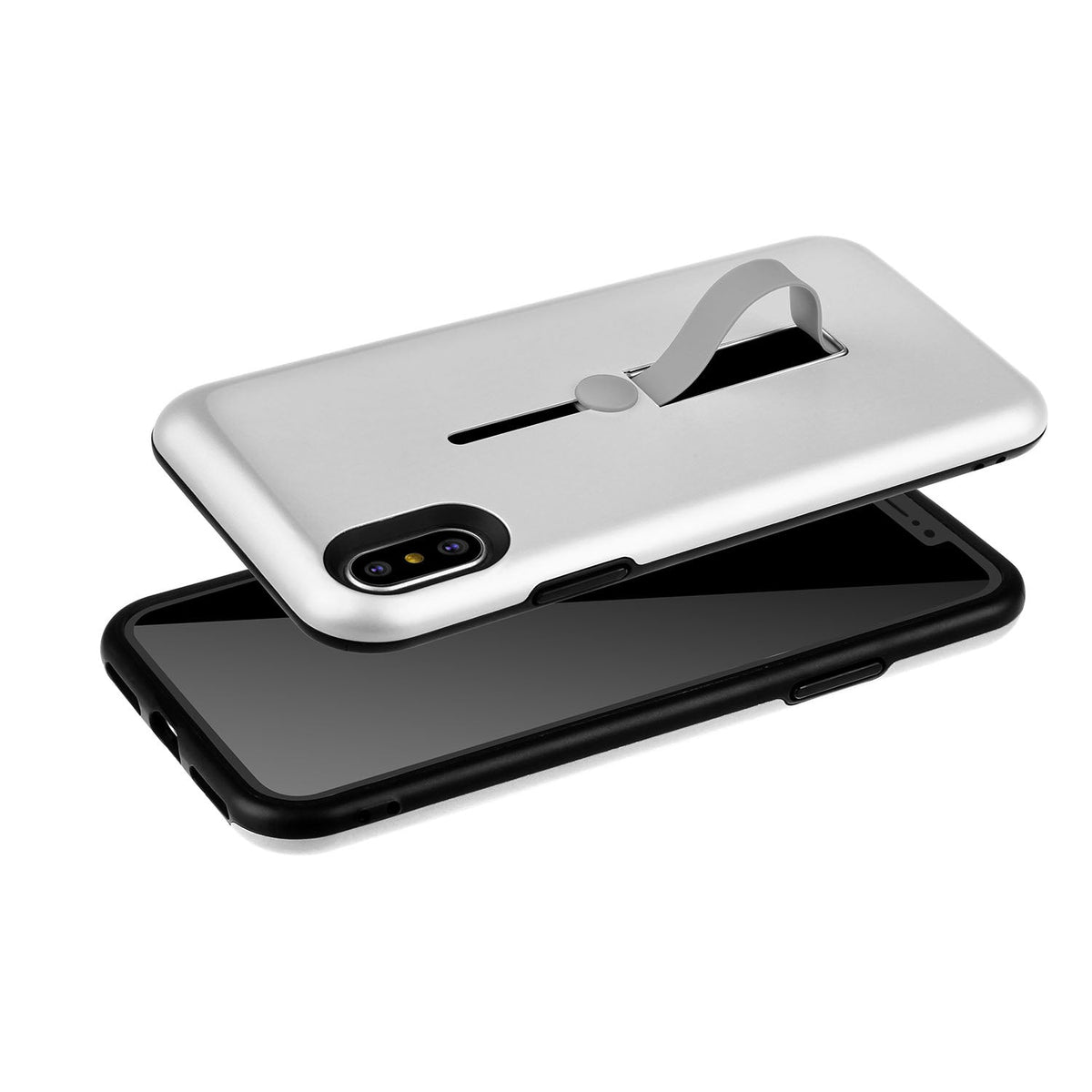 Finger Strap Phone Case for iPhone X Drop-protection Finger Ring Rugged Phone Case with Kickstand Dual Layer Case