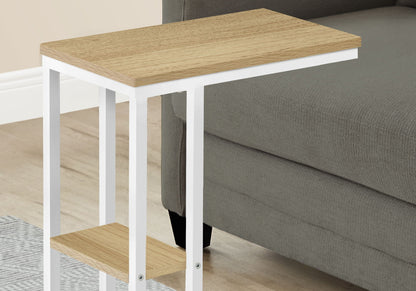 C-Shaped Marble Look Accent Table with Metal Frame - Multiple Colors