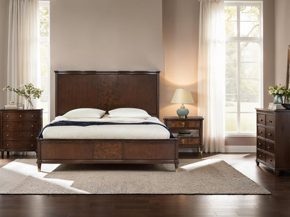 Traditional Style Nightstand with Power Outlet - Dark Cherry