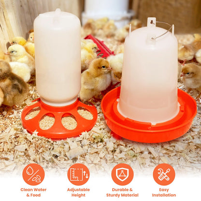 GBruno Chicken Feeder Waterer Set