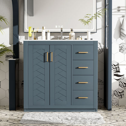 Bathroom Vanity With Sink Combo, Storage Cabinet, Freestanding Set