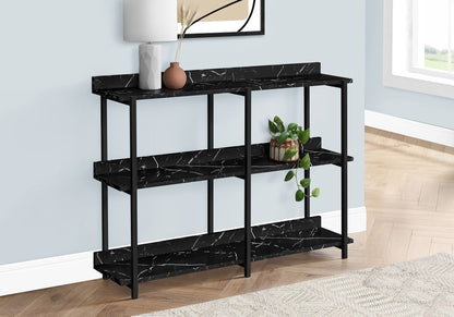 Accent Console Table for Entryway with Symmetrical Shelves - Black or Light Brown