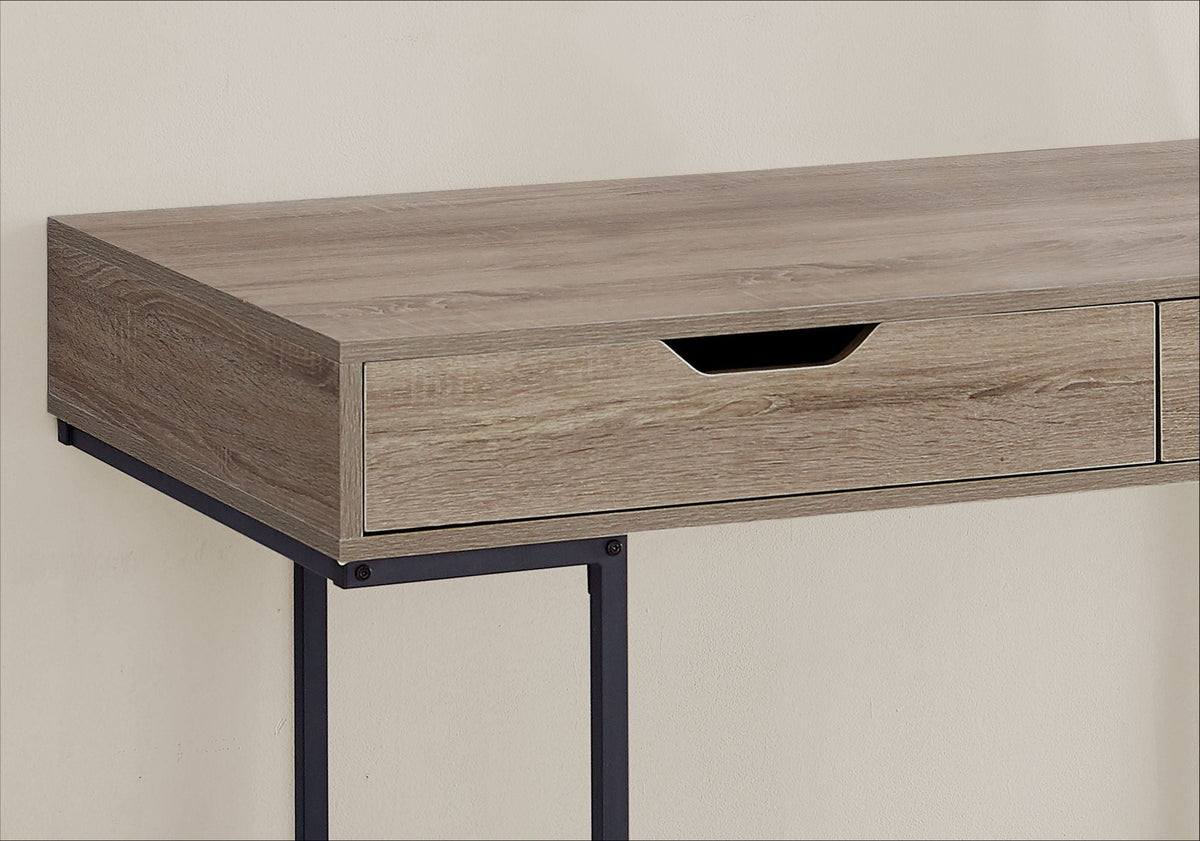 Contemporary Computer Desk with Storage Drawers - Stone-Look Finish